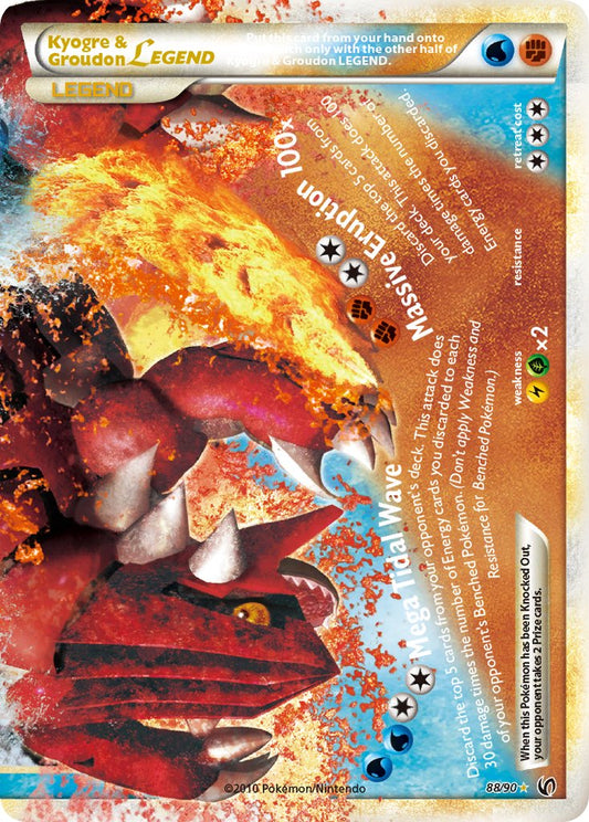 Kyogre & Groudon LEGEND | Undaunted | HeartGold & SoulSilver | 88/90 | New Mint | LEGEND