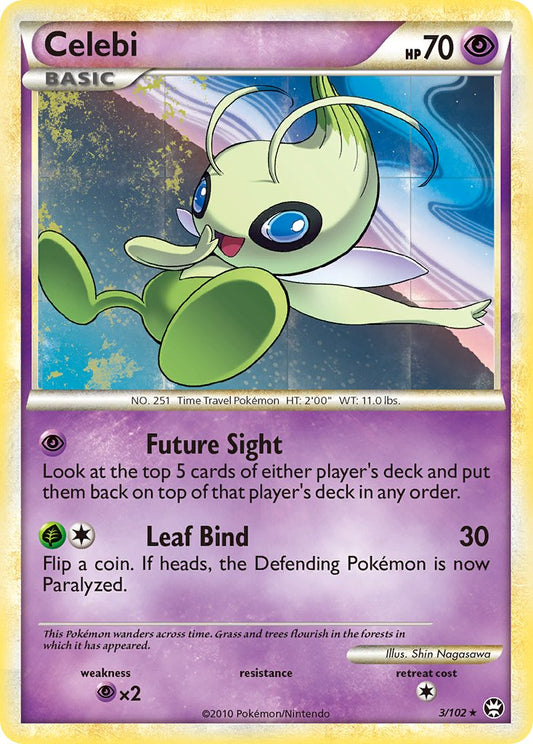 Celebi | Triumphant | HeartGold & SoulSilver | 3/102 | New Mint | Rare Holo