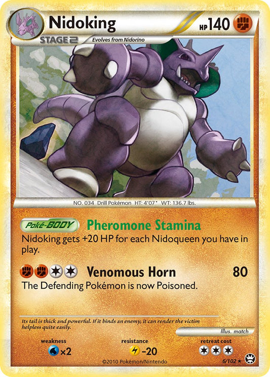 Nidoking | Triumphant | HeartGold & SoulSilver | 6/102 | New Mint | Rare Holo