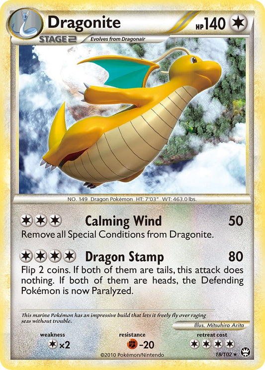 Dragonite | Triumphant | HeartGold & SoulSilver | 18/102 | New Mint | Rare