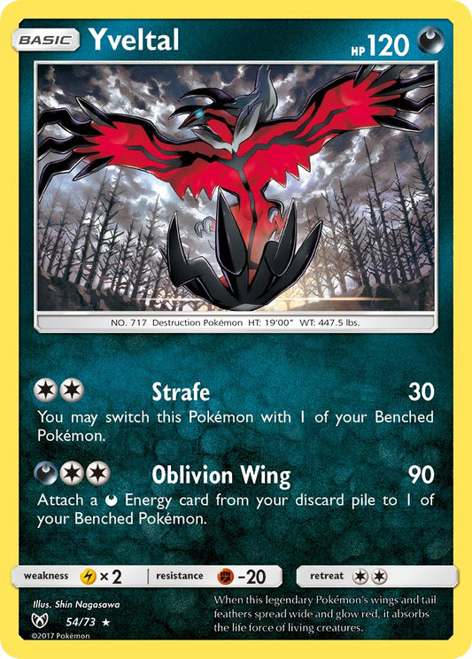 Yveltal | Shining Legends | Sun & Moon | 54/73 | New Mint | Rare Holo