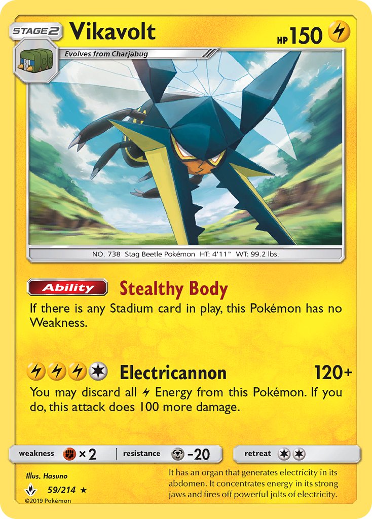 Vikavolt | Unbroken Bonds | Sun & Moon | 59/214 | New Mint | Rare Holo