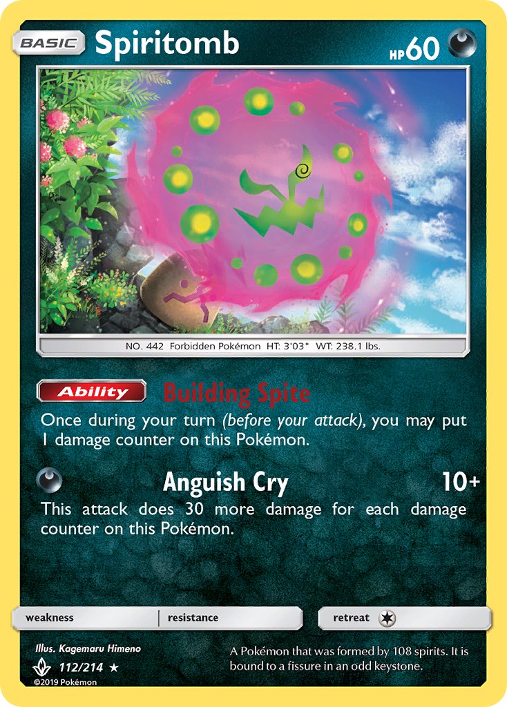 Spiritomb | Unbroken Bonds | Sun & Moon | 112/214 | New Mint | Rare Holo