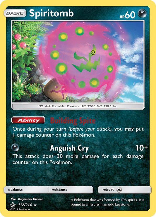 Spiritomb | Unbroken Bonds | Sun & Moon | 112/214 | New Mint | Rare Holo