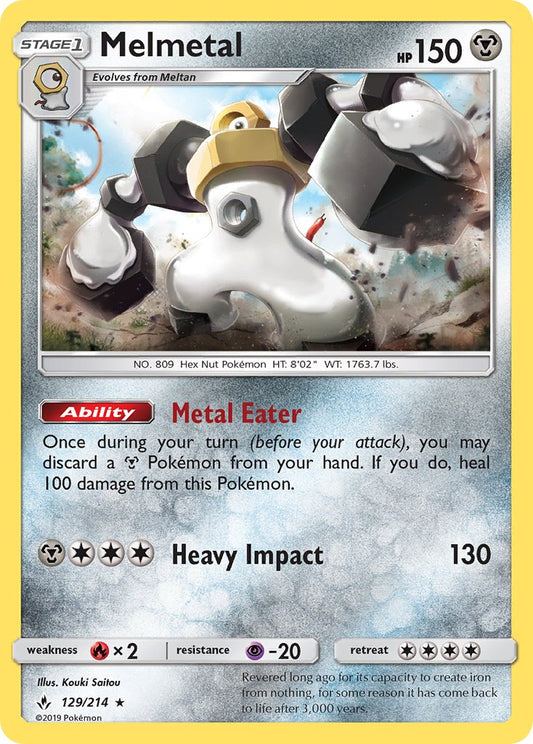 Melmetal | Unbroken Bonds | Sun & Moon | 129/214 | New Mint | Rare Holo