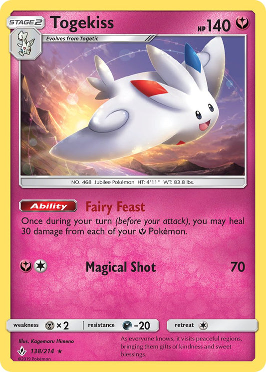 Togekiss | Unbroken Bonds | Sun & Moon | 138/214 | New Mint | Rare Holo