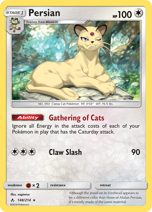 Persian | Unbroken Bonds | Sun & Moon | 148/214 | New Mint | Rare