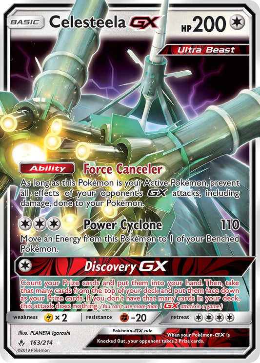Celesteela GX | Unbroken Bonds | Sun & Moon | 163/214 | New Mint | Rare Holo GX