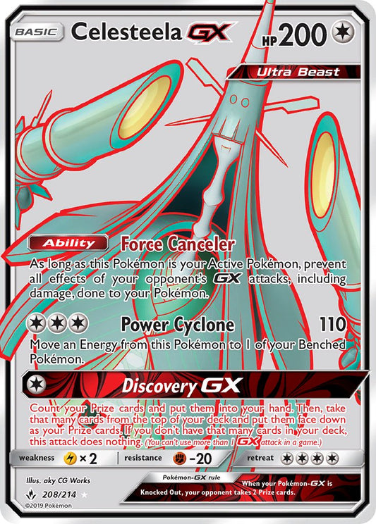 Celesteela GX | Unbroken Bonds | Sun & Moon | 208/214 | New Mint | Ultra Rare