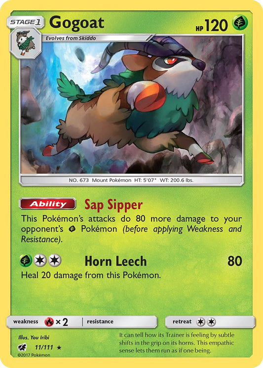 Gogoat | Crimson Invasion | Sun & Moon | 11/111 | New Mint | Rare Holo