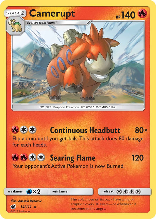 Camerupt | Crimson Invasion | Sun & Moon | 14/111 | New Mint | Rare