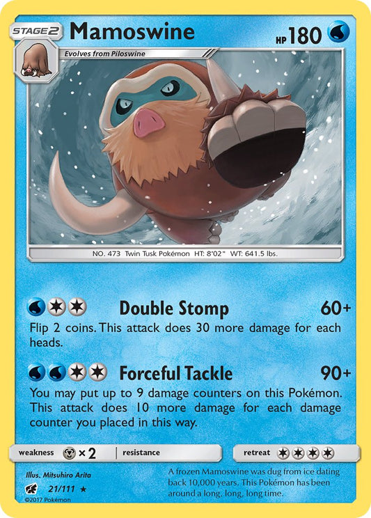 Mamoswine | Crimson Invasion | Sun & Moon | 21/111 | New Mint | Rare