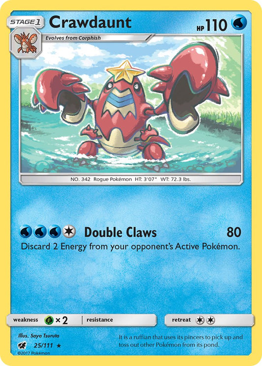 Crawdaunt | Crimson Invasion | Sun & Moon | 25/111 | New Mint | Rare