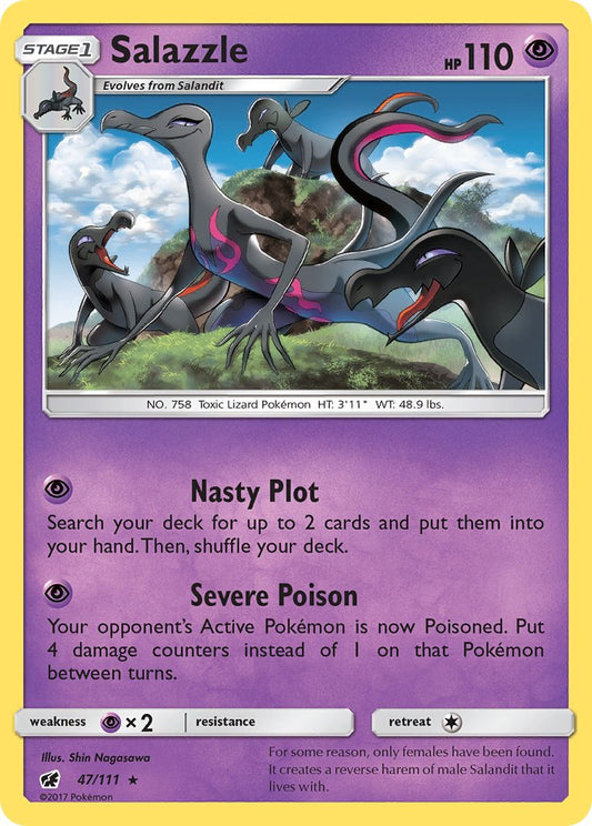 Salazzle | Crimson Invasion | Sun & Moon | 47/111 | New Mint | Rare Holo