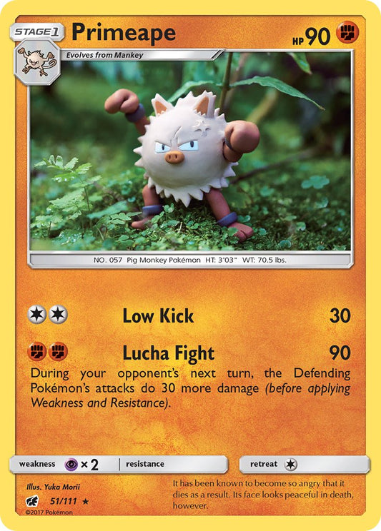 Primeape | Crimson Invasion | Sun & Moon | 51/111 | New Mint | Rare