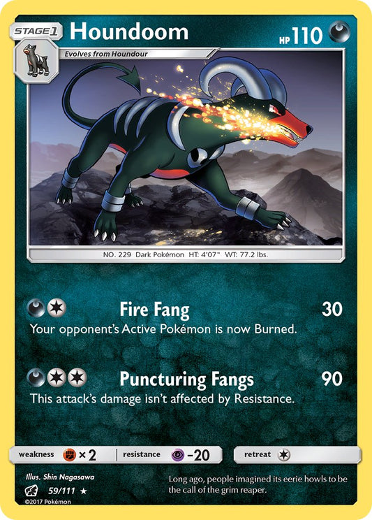 Houndoom | Crimson Invasion | Sun & Moon | 59/111 | New Mint | Rare