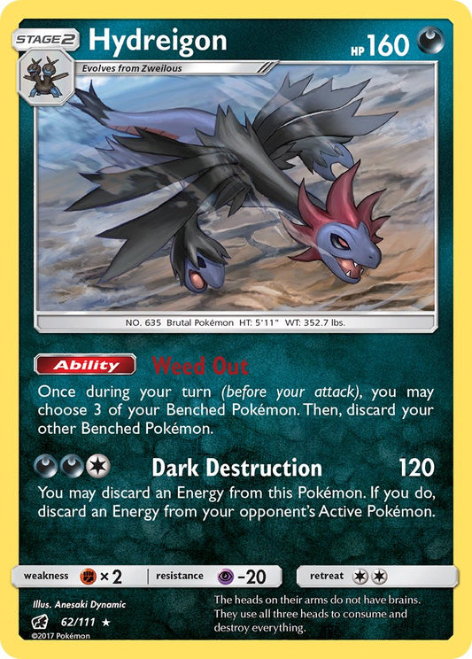 Hydreigon | Crimson Invasion | Sun & Moon | 62/111 | New Mint | Rare