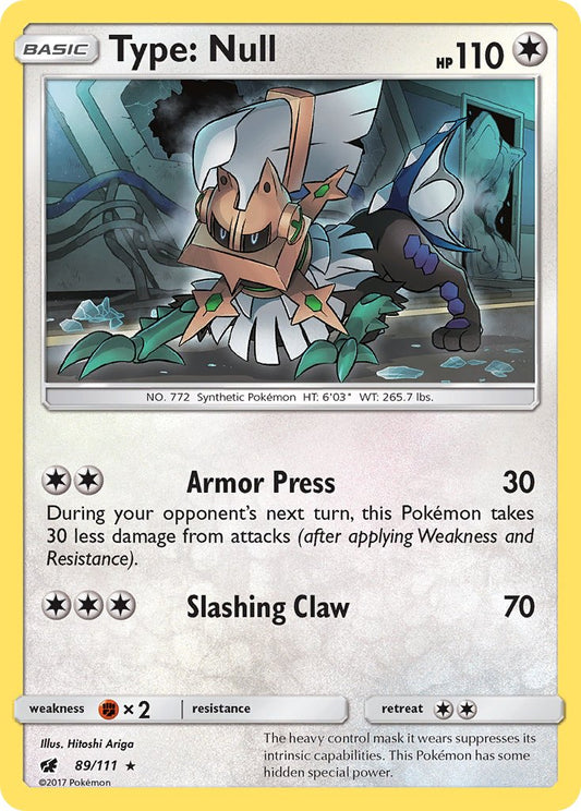 Type: Null | Crimson Invasion | Sun & Moon | 89/111 | New Mint | Rare Holo