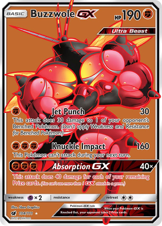 Buzzwole GX | Crimson Invasion | Sun & Moon | 104/111 | New Mint | Ultra Rare