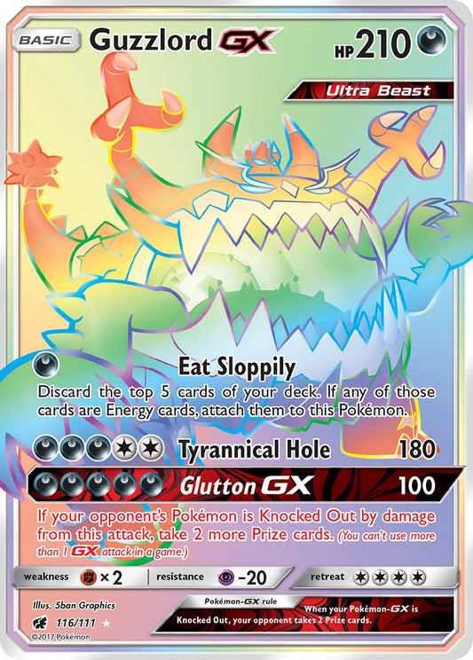 Guzzlord GX | Crimson Invasion | Sun & Moon | 116/111 | New Mint | Rainbow Rare