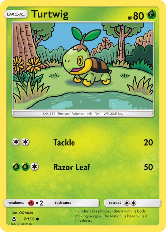 Turtwig | Ultra Prism | Sun & Moon | 7/156 | New Mint | Common