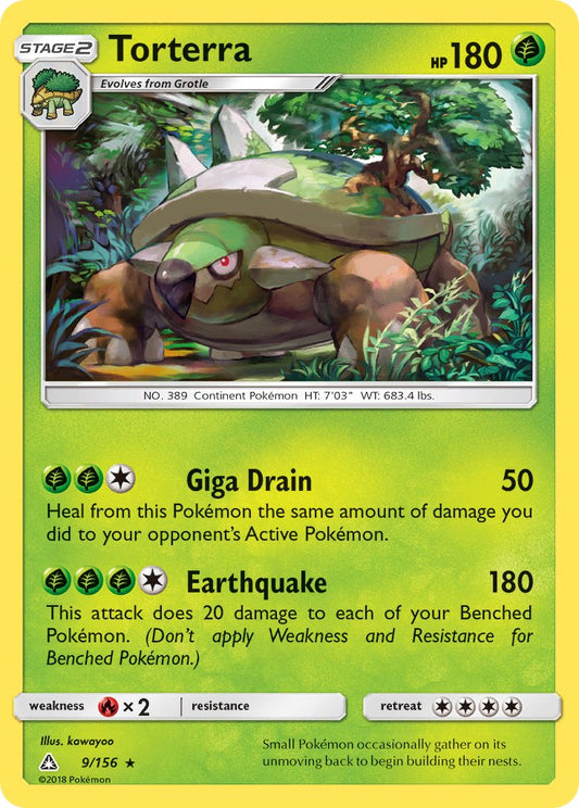 Torterra | Ultra Prism | Sun & Moon | 9/156 | New Mint | Rare Holo