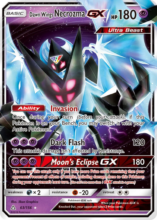 Dawn Wings Necrozma GX | Ultra Prism | Sun & Moon | 63/156 | New Mint | Rare Holo GX