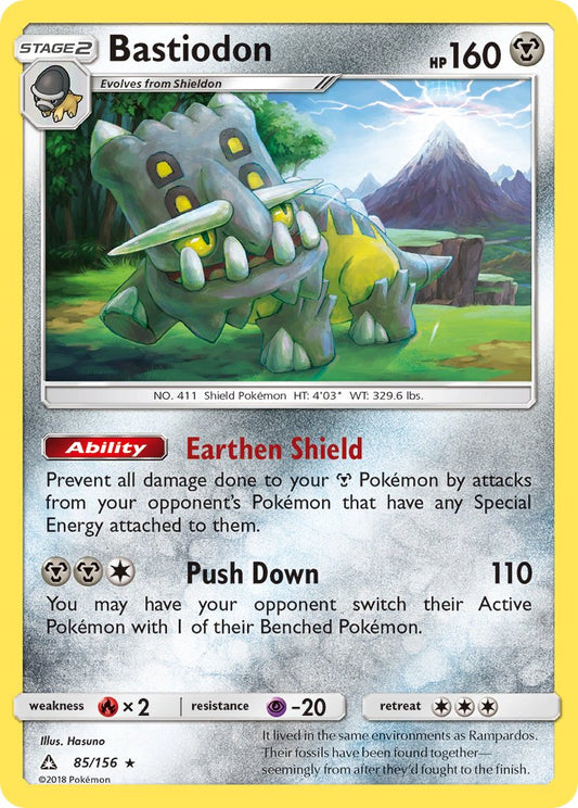 Bastiodon | Ultra Prism | Sun & Moon | 85/156 | New Mint | Rare Holo
