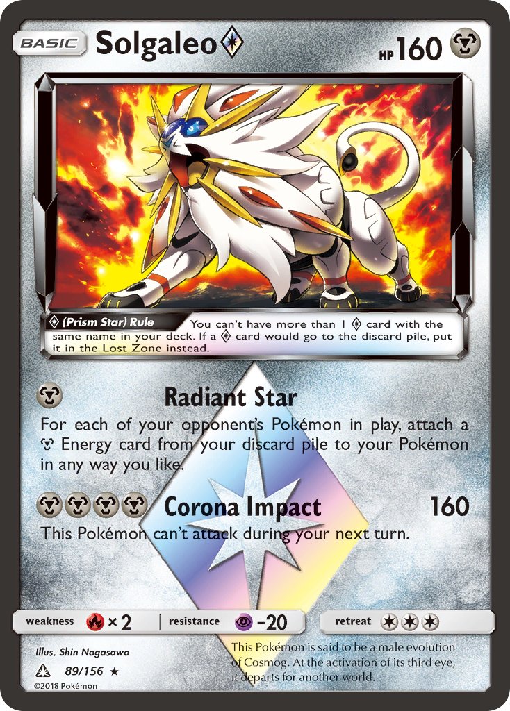 Solgaleo Prism Star | Ultra Prism | Sun & Moon | 89/156 | New Mint | Rare Prism Star