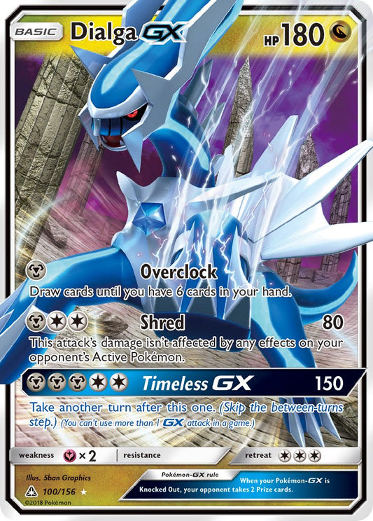 Dialga GX | Ultra Prism | Sun & Moon | 100/156 | New Mint | Rare Holo GX