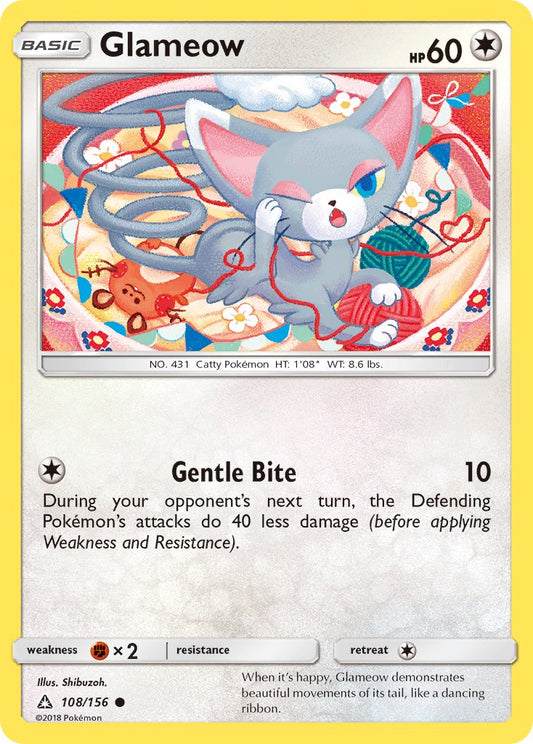 Glameow | Ultra Prism | Sun & Moon | 108/156 | New Mint | Common