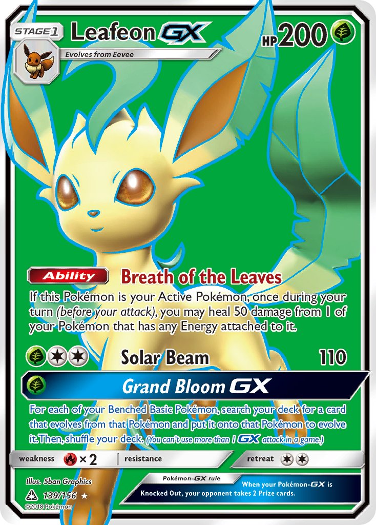 Leafeon GX | Ultra Prism | Sun & Moon | 139/156 | New Mint | Ultra Rare
