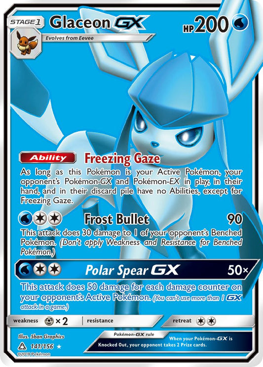 Glaceon GX | Ultra Prism | Sun & Moon | 141/156 | New Mint | Ultra Rare