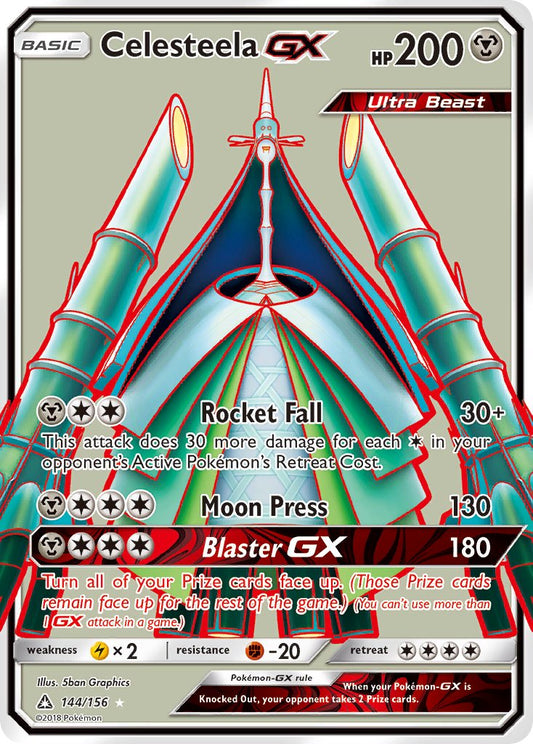 Celesteela GX | Ultra Prism | Sun & Moon | 144/156 | New Mint | Ultra Rare