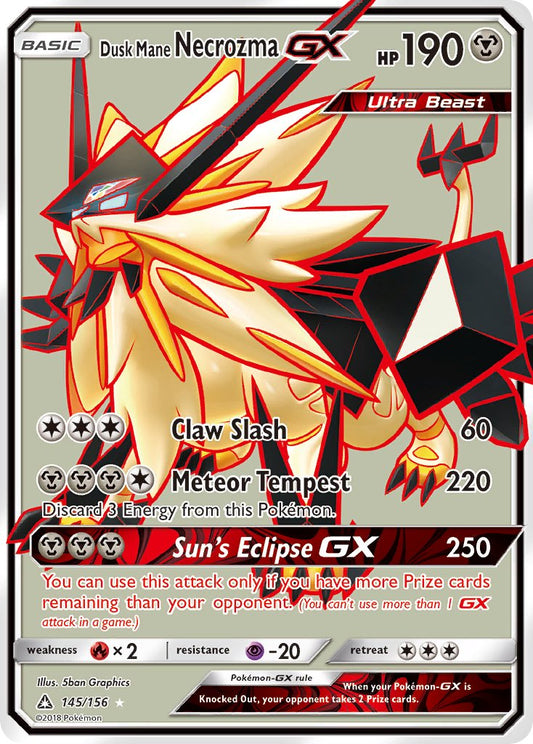 Dusk Mane Necrozma GX | Ultra Prism | Sun & Moon | 145/156 | New Mint | Ultra Rare