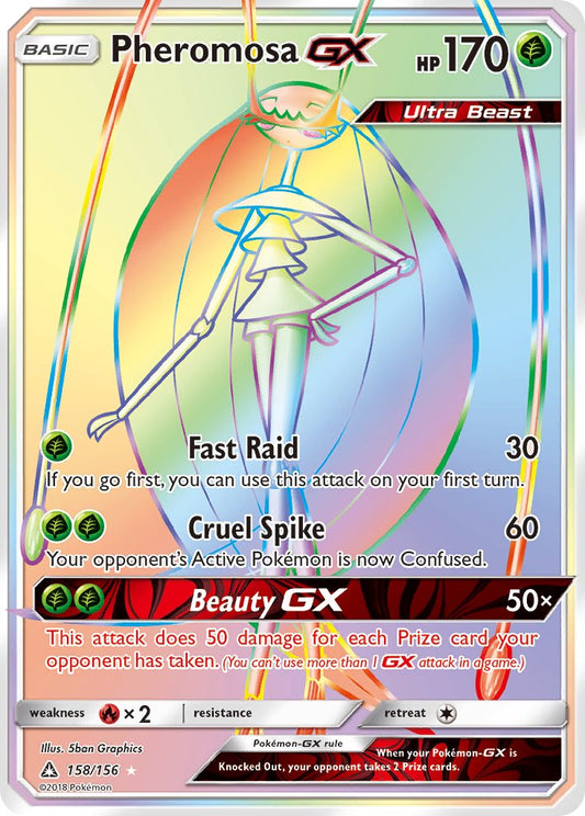 Pheromosa GX | Ultra Prism | Sun & Moon | 158/156 | New Mint | Rainbow Rare
