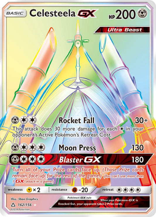 Celesteela GX | Ultra Prism | Sun & Moon | 162/156 | New Mint | Rainbow Rare