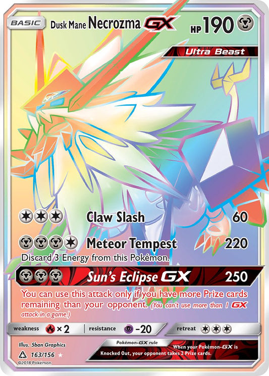 Dusk Mane Necrozma GX | Ultra Prism | Sun & Moon | 163/156 | New Mint | Rainbow Rare