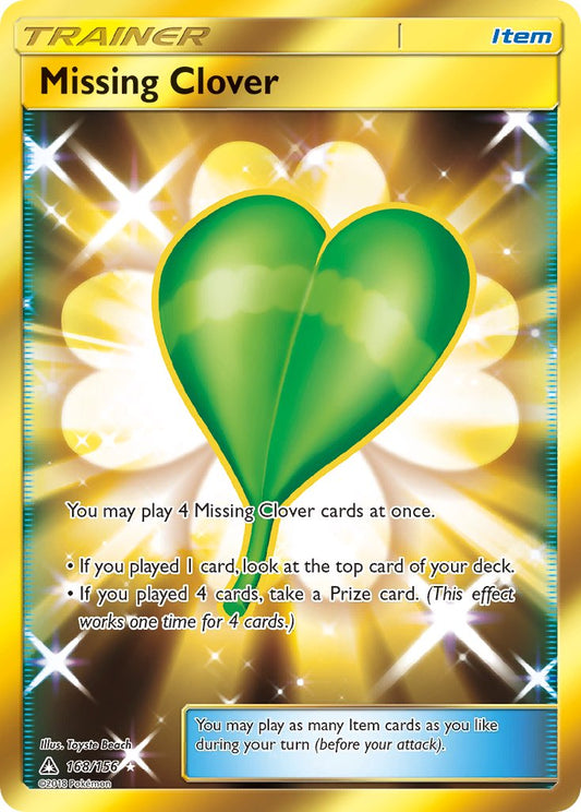 Missing Clover | Ultra Prism | Sun & Moon | 168/156 | New Mint | Rare Secret