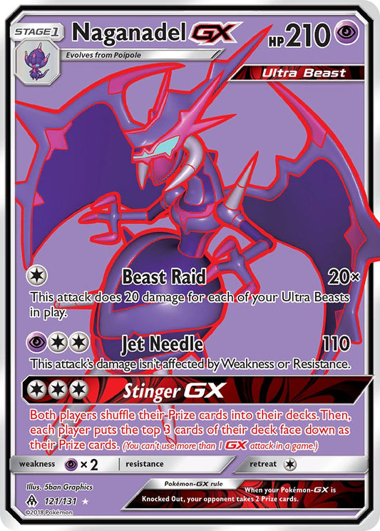 Naganadel GX | Forbidden Light | Sun & Moon | 121/131 | New Mint | Ultra Rare