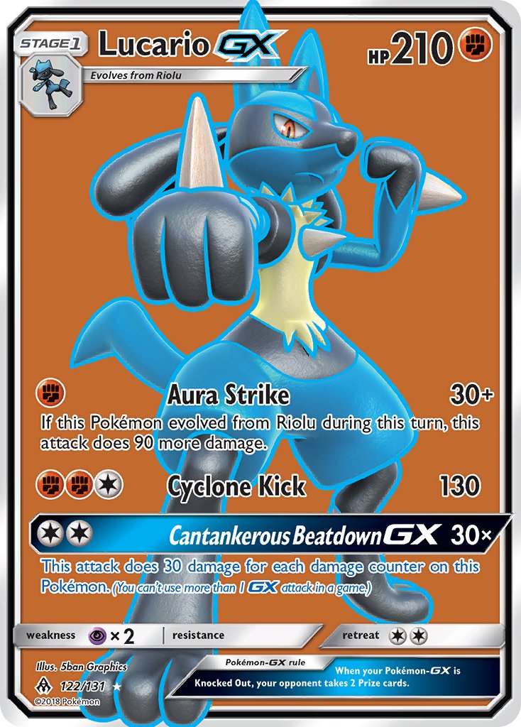 Lucario GX | Forbidden Light | Sun & Moon | 122/131 | New Mint | Ultra Rare