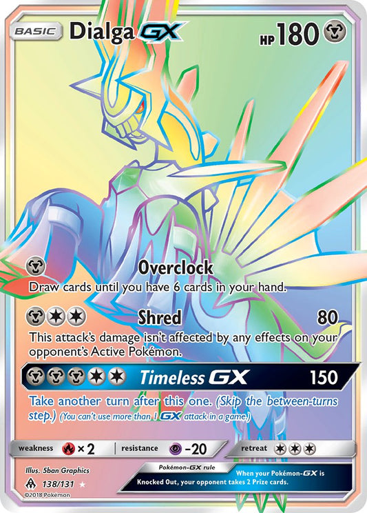 Dialga GX | Forbidden Light | Sun & Moon | 138/131 | New Mint | Rainbow Rare