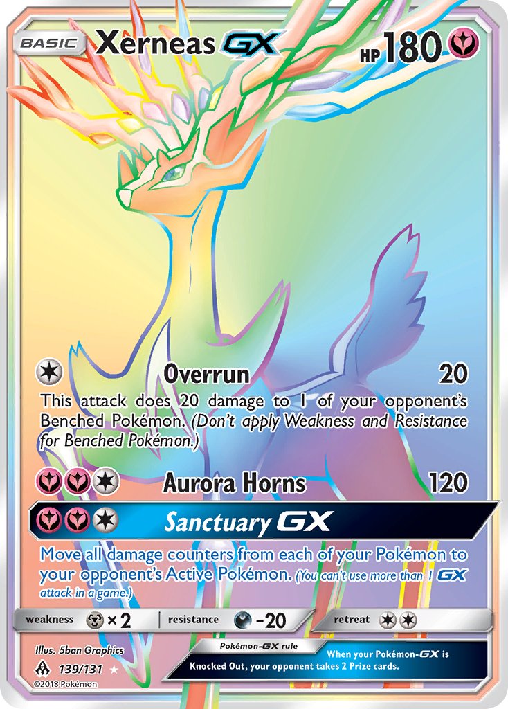 Xerneas GX | Forbidden Light | Sun & Moon | 139/131 | New Mint | Rainbow Rare