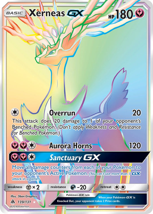 Xerneas GX | Forbidden Light | Sun & Moon | 139/131 | New Mint | Rainbow Rare