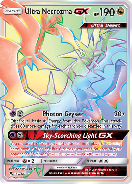 Ultra Necrozma GX | Forbidden Light | Sun & Moon | 140/131 | New Mint | Rainbow Rare