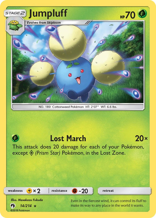 Jumpluff | Lost Thunder | Sun & Moon | 14/214 | New Mint | Rare Holo