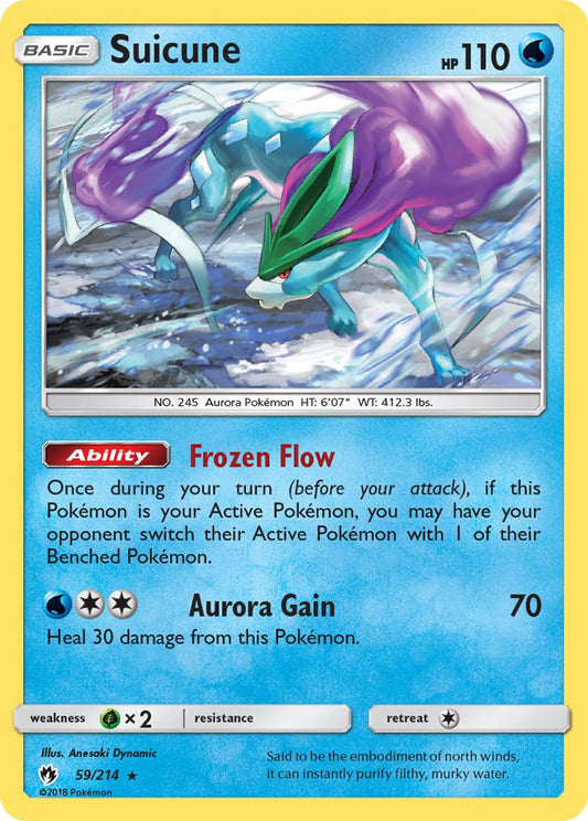 Suicune | Lost Thunder | Sun & Moon | 59/214 | New Mint | Rare Holo