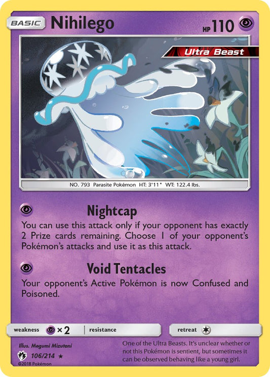 Nihilego | Lost Thunder | Sun & Moon | 106/214 | New Mint | Rare Holo