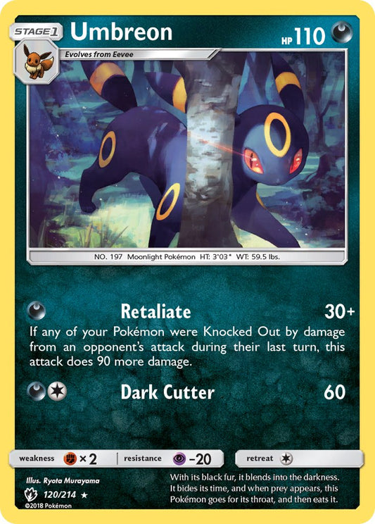 Umbreon | Lost Thunder | Sun & Moon | 120/214 | New Mint | Rare