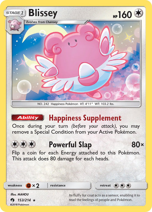 Blissey | Lost Thunder | Sun & Moon | 153/214 | New Mint | Rare Holo